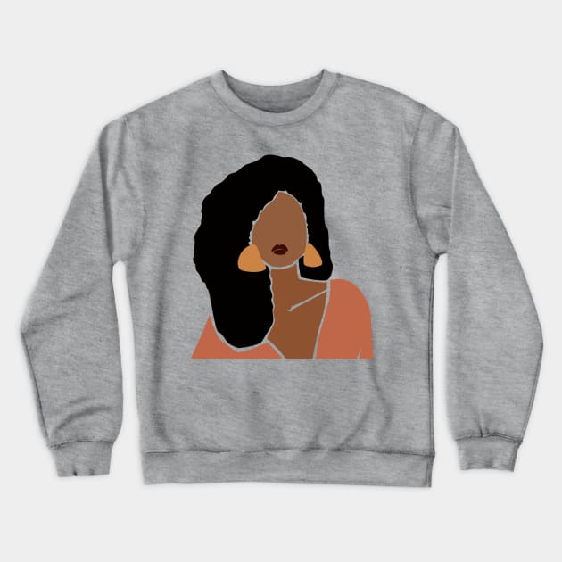 Black woman big earrings Crewneck Sweatshirt by JunkyDotCom